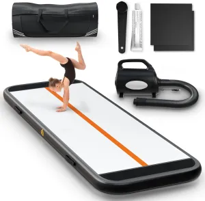 Unique28 Inflatable Gymnastics Mat - 4" Thick Waterproof Air Tumbling Mat with Electric Pump - Tumble Track Mats for Gymnastics, Cheerleading, Yoga, Parkour - Cheer Mats for Tumbling for Home, Outdoor