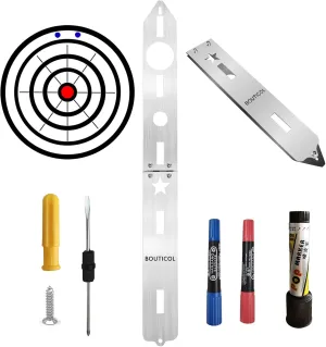 Upgraded Throwing Axe Target Template Stencil, Template, Durable Stainless Bullseye Drawing for DIY Pattern with 3 Standard Marker Pens and Fixing Screws (Model 3)