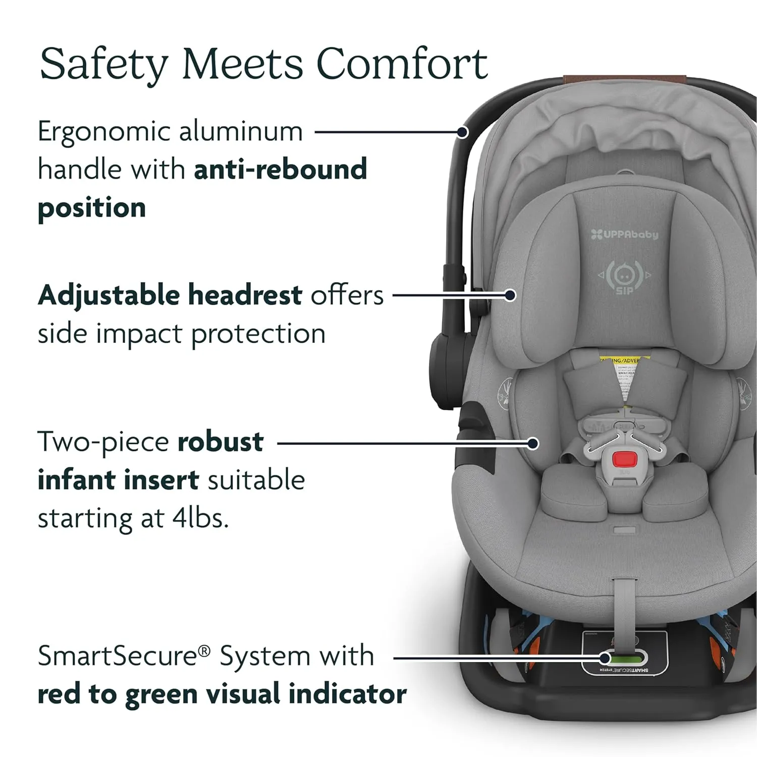 UPPAbaby Travel System, Includes Cruz V2 Stroller   Aria Lightweight Car Seat Combo - Toddler Seat, Rain Shield, Storage Bag, Car Seat, Base   Infant Insert Included – Anthony (White   Grey Chenille)