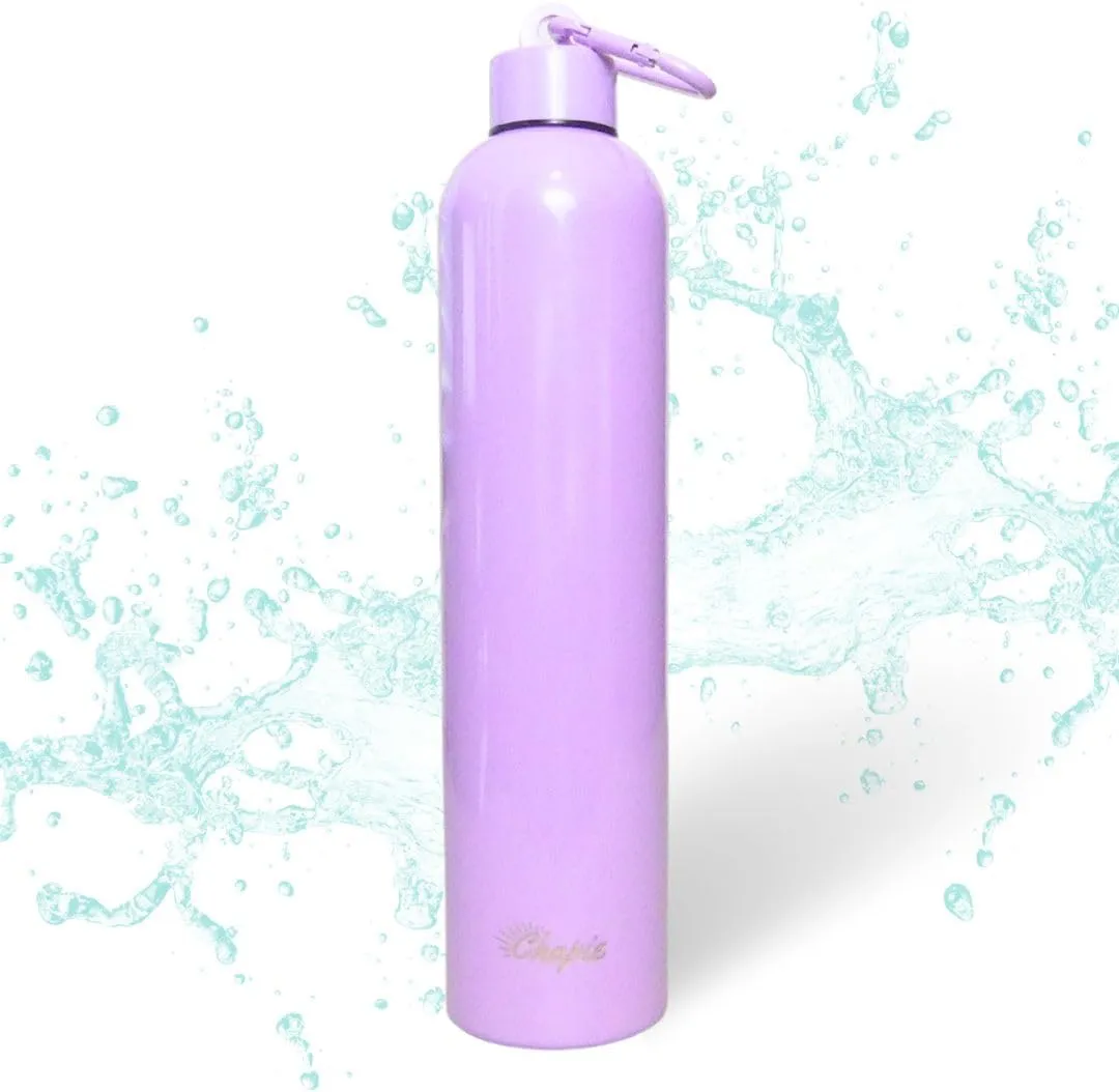 Vacuum Insulated Water Bottle - 34oz, (1L) Leakproof, Fits Any Cup Holder, Matching Carabiner, Stainless Steel, Gym, Outdoor, Sports for Men, Women & Kids - Double Walled (Purple Sunrise)