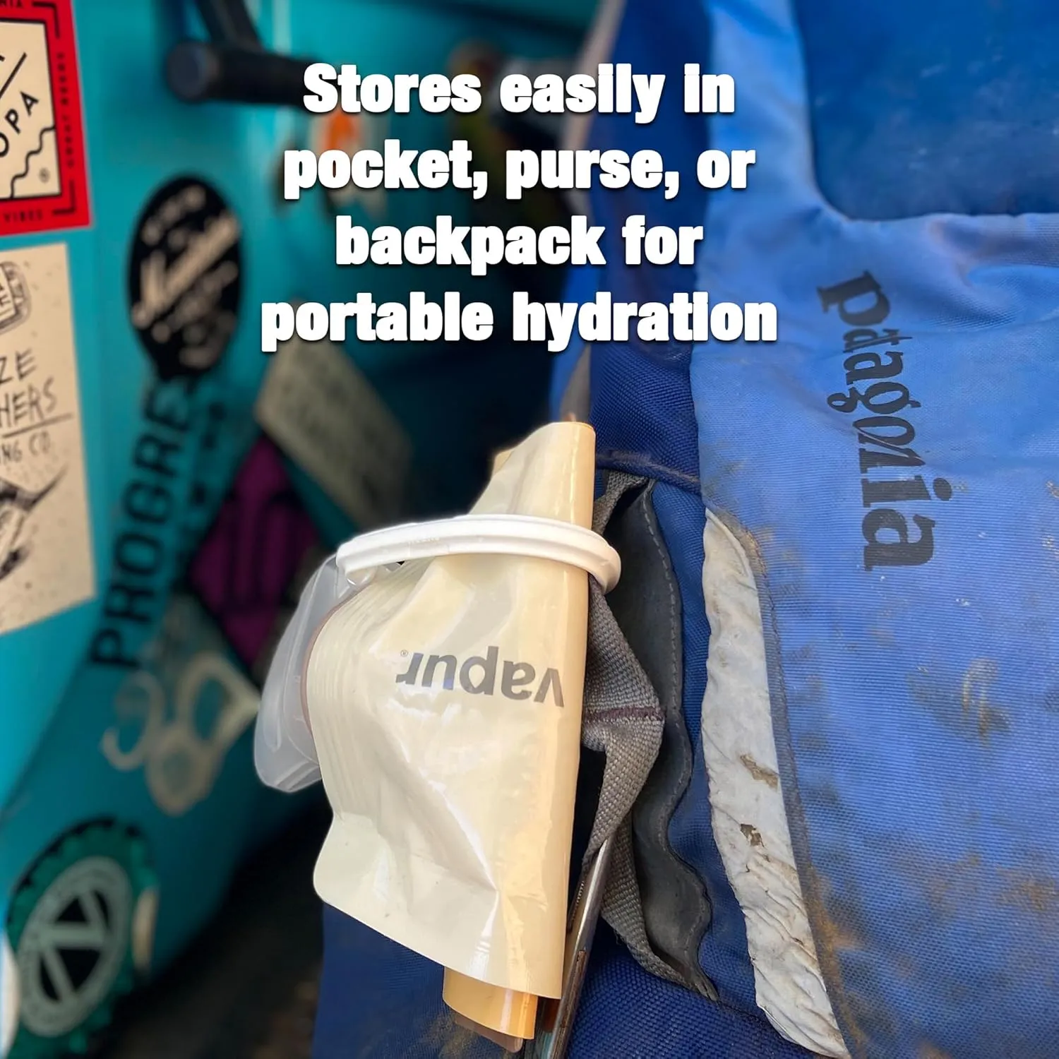 Vapur Collapsible Water Bottle With Carabiner, Compact Bottle Folds Flat For Hydration On The Go, Ideal for Traveling, Hiking or Camping, 23 Ounce, Lavender, Pack of 2