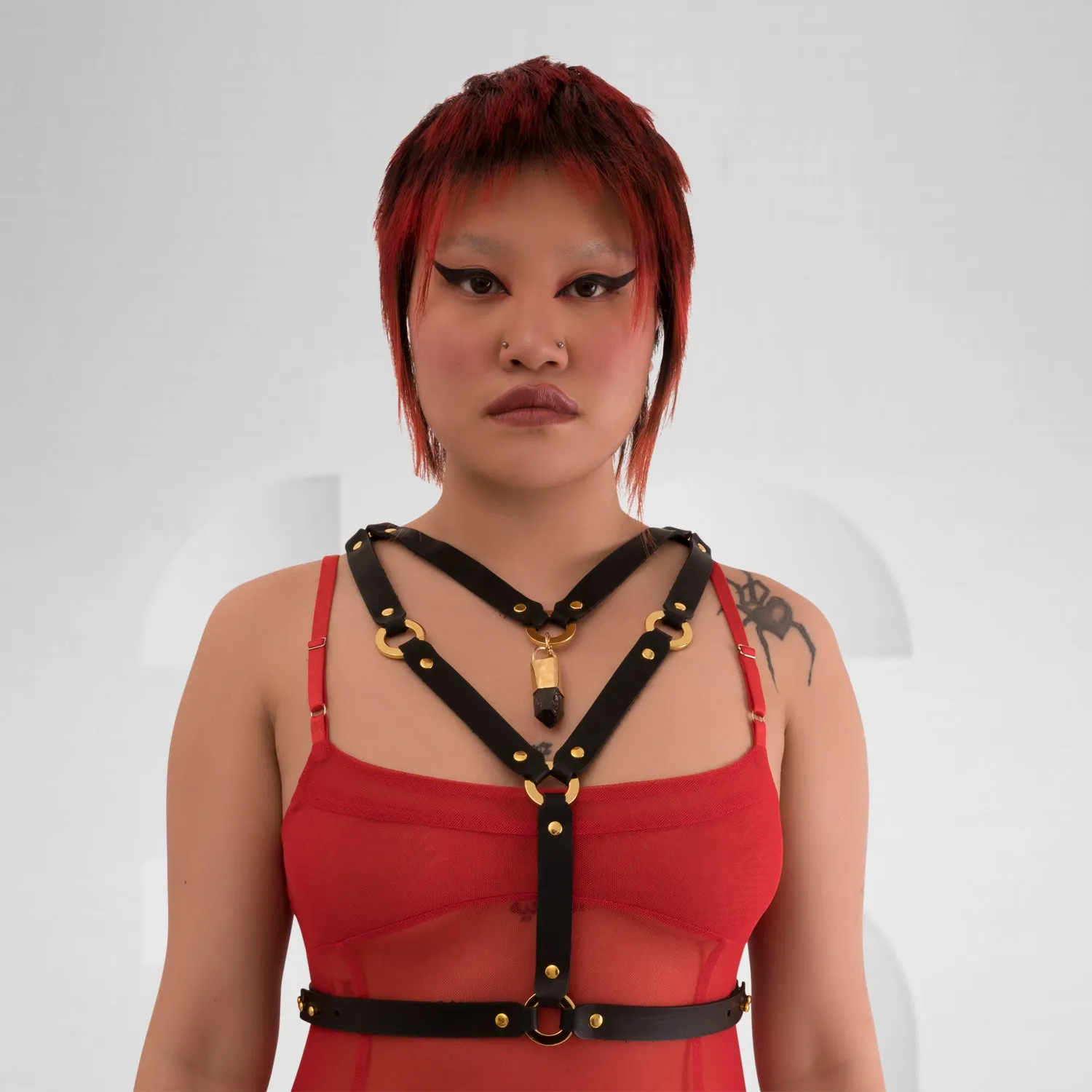 Vegan Leather Crystal Harness