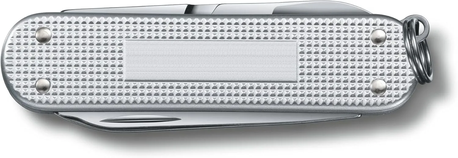 Victorinox Classic SD Alox Swiss Army Knife, Compact, 5 Functions, Swiss Made Pocket Knife with Small Blade, Screwdriver and Key Ring - Silver