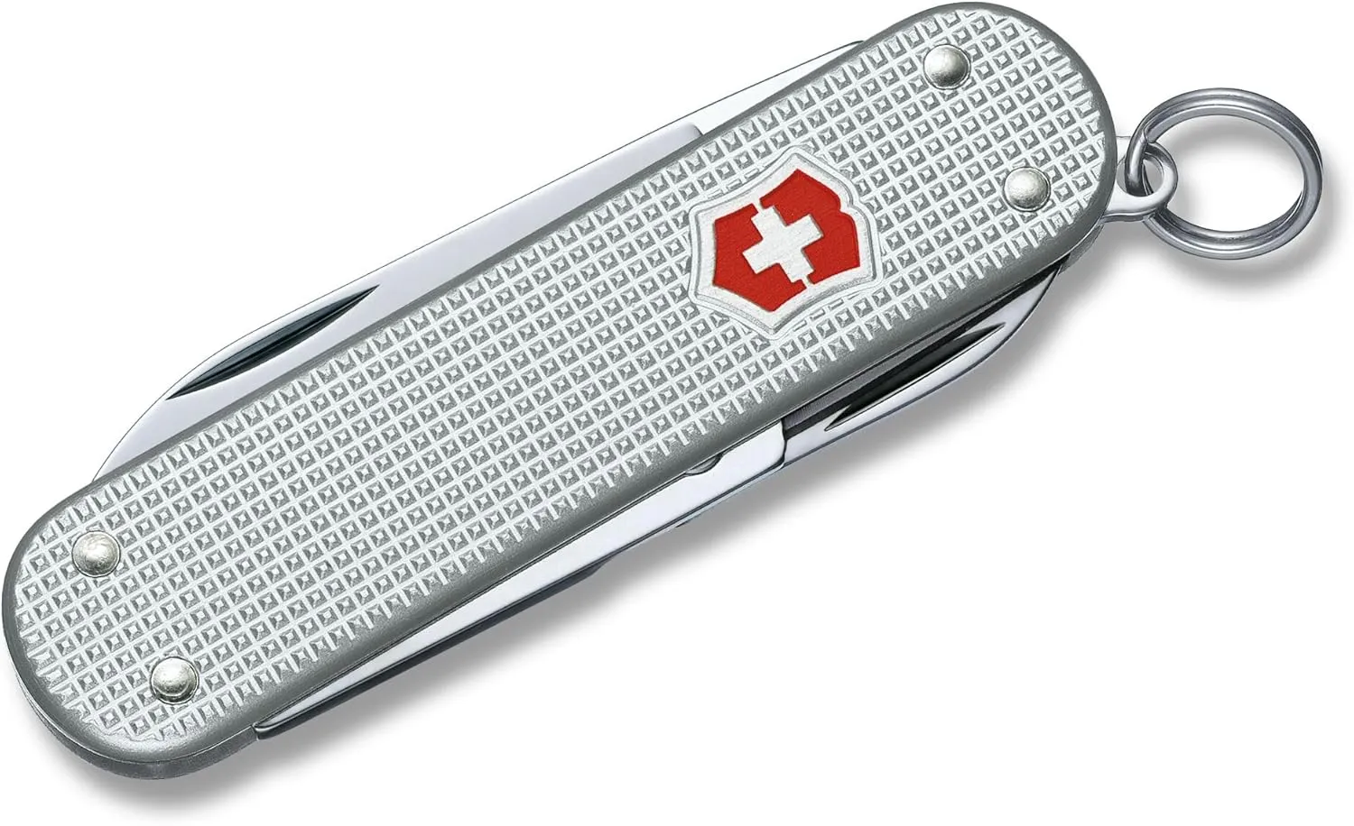 Victorinox Classic SD Alox Swiss Army Knife, Compact, 5 Functions, Swiss Made Pocket Knife with Small Blade, Screwdriver and Key Ring - Silver