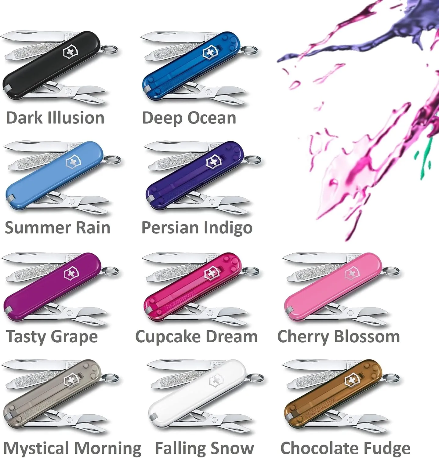 Victorinox Classic SD Swiss Army Knife, Compact, 7 Functions, Swiss Made Pocket Knife with Small Blade, Screwdriver and Key Ring - Deep Ocean (Translucent Blue)