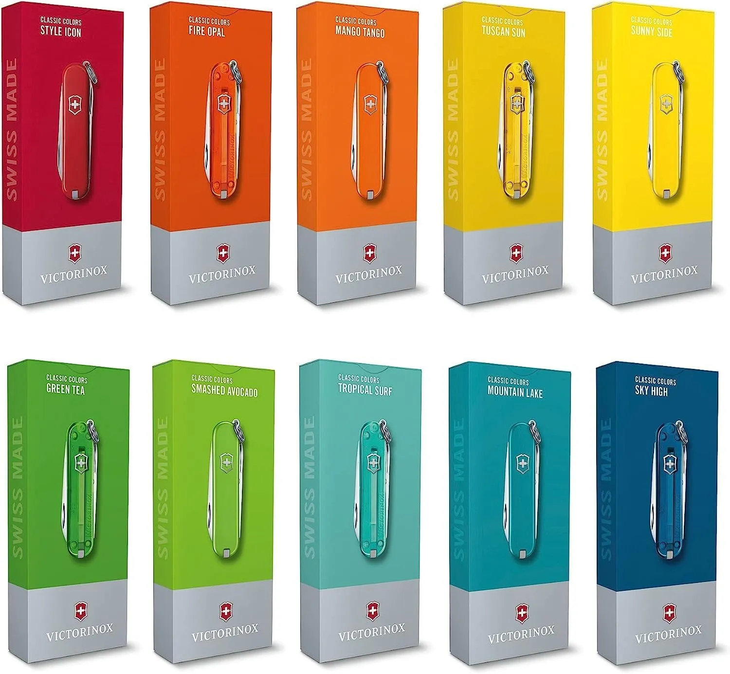 Victorinox Classic SD Swiss Army Knife, Compact, 7 Functions, Swiss Made Pocket Knife with Small Blade, Screwdriver and Key Ring - Deep Ocean (Translucent Blue)