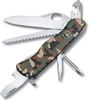 Victorinox One-Hand Trekker Swiss Army Knife, 12 Function Swiss Made Pocket Knife with Large Serrated Blade, Bottle Opener and Wood Saw - Black
