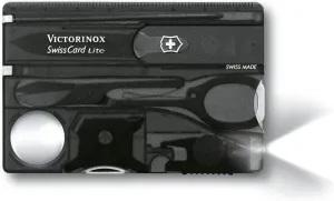 Victorinox Swiss Pocket Knife, Swiss Card Lite, 13 Functions, Multi Tool with Blade, Screwdriver 5 mm, Scissors, Black