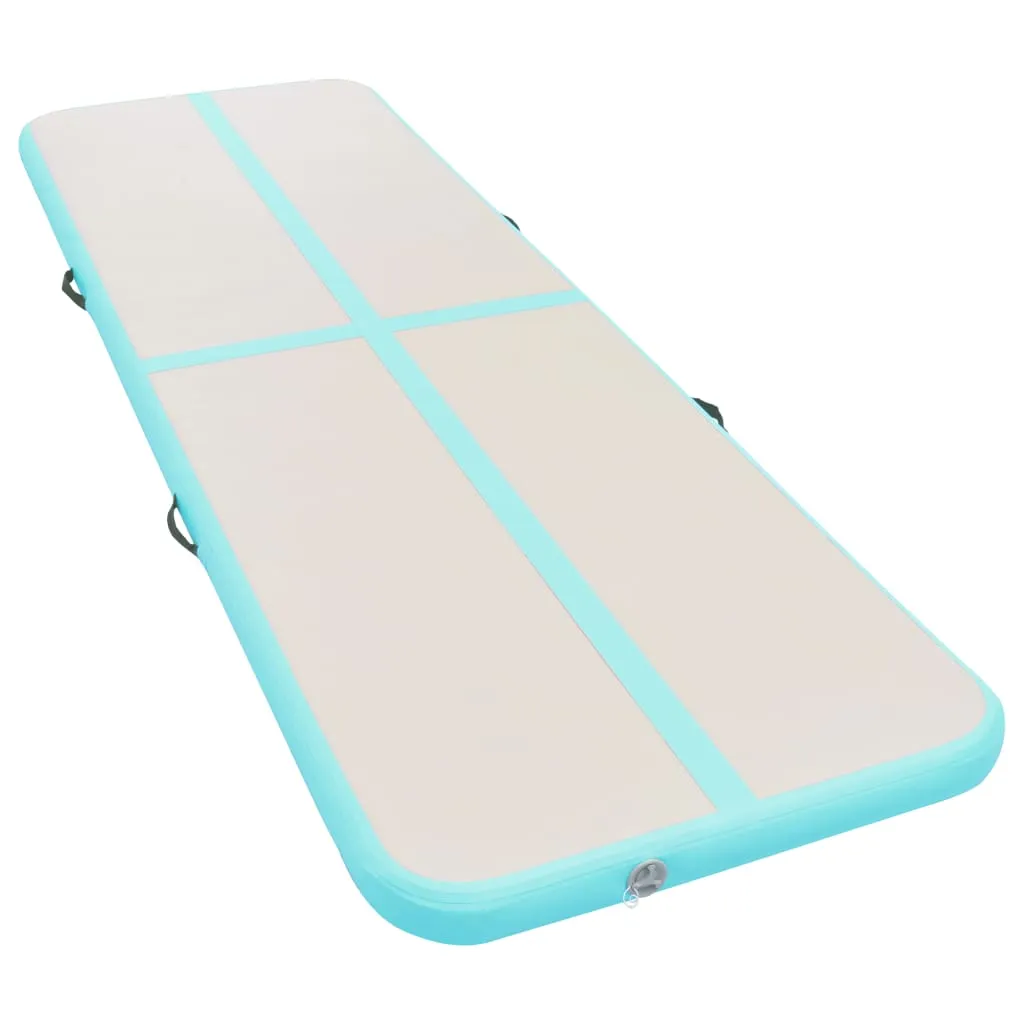 vidaXL Inflatable Gymnastics Mat with Pump 800x100x10 cm PVC Green
