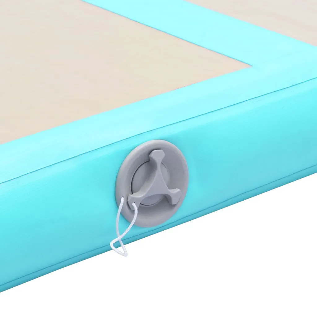 vidaXL Inflatable Gymnastics Mat with Pump 800x100x10 cm PVC Green