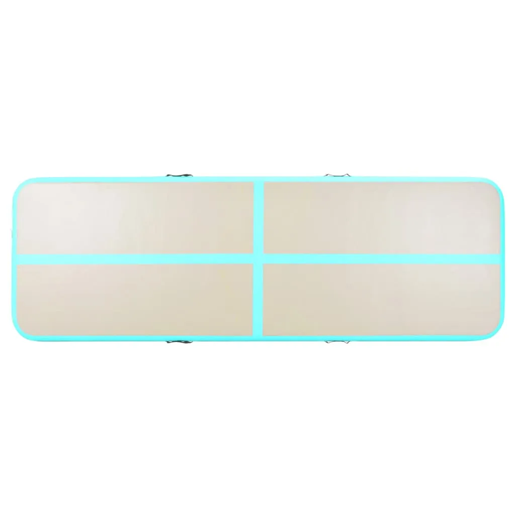vidaXL Inflatable Gymnastics Mat with Pump 800x100x10 cm PVC Green