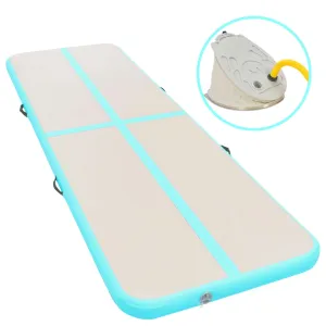 vidaXL Inflatable Gymnastics Mat with Pump 800x100x10 cm PVC Green