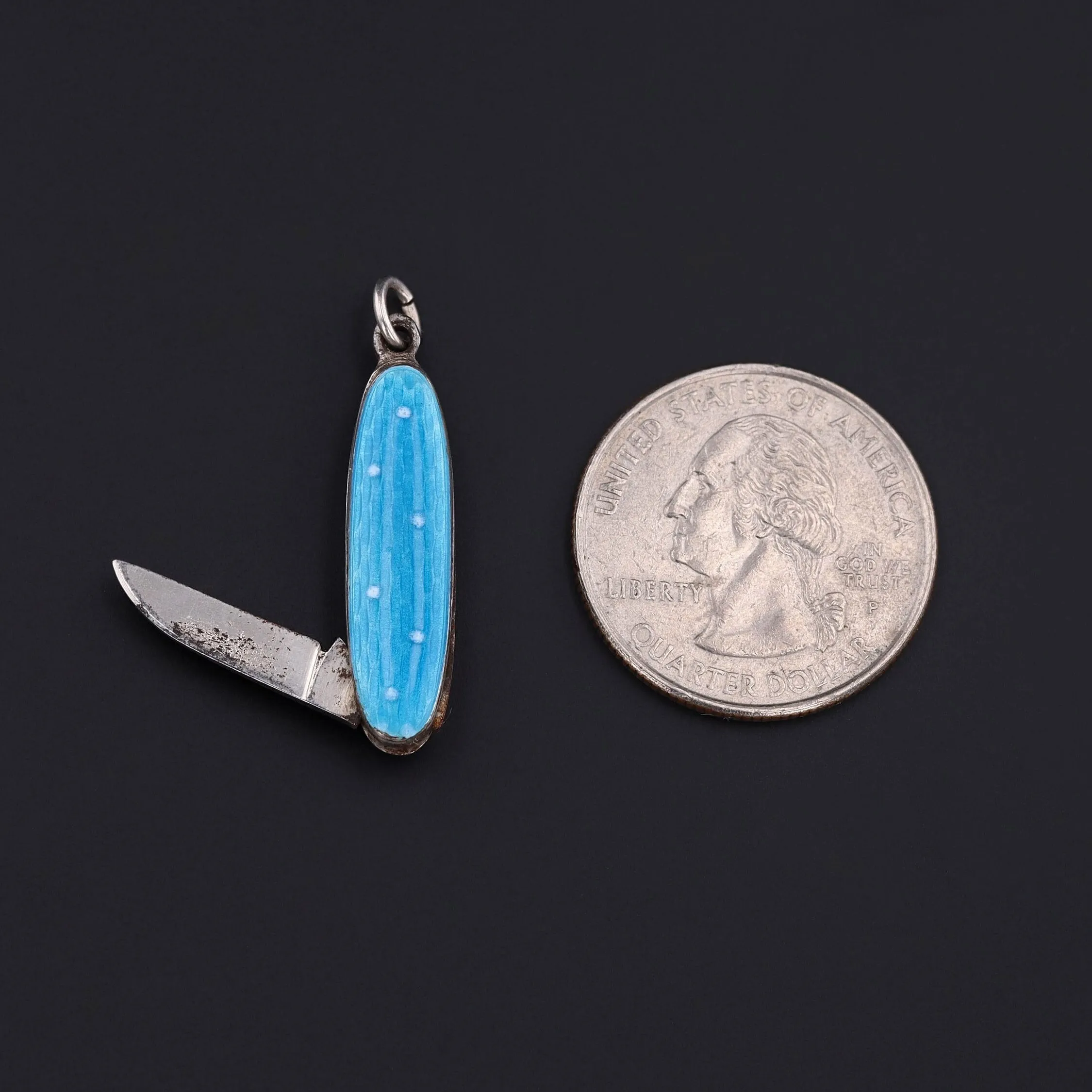 Vintage Enamel Pocket Knife Charm