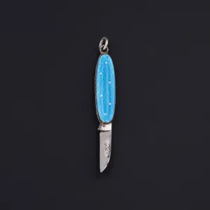 Vintage Enamel Pocket Knife Charm