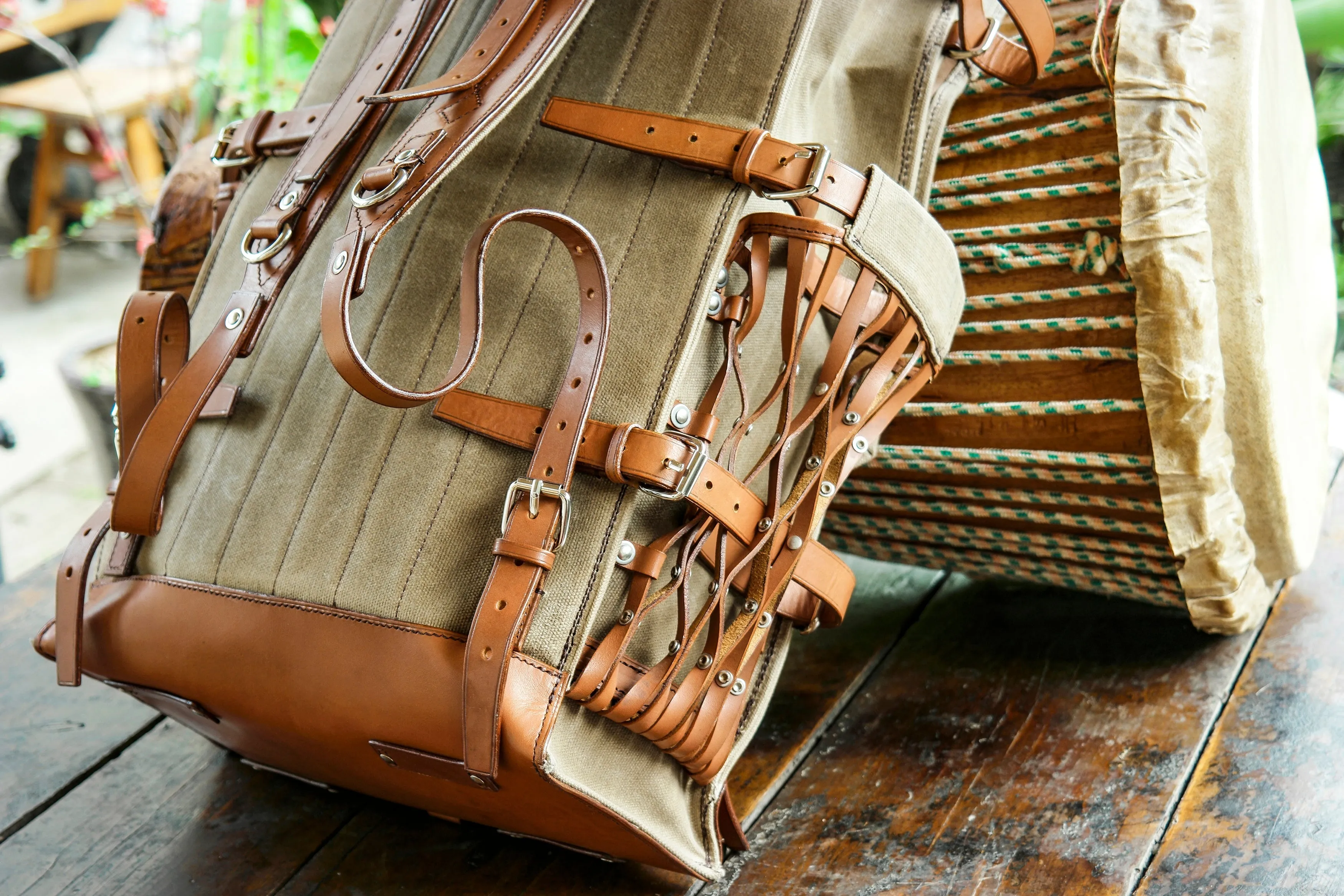 Vintage Oil Wax Canvas Backpack - Vintage Backpacks Waxed Canvas Backpack  Travel, Camping, Hiking