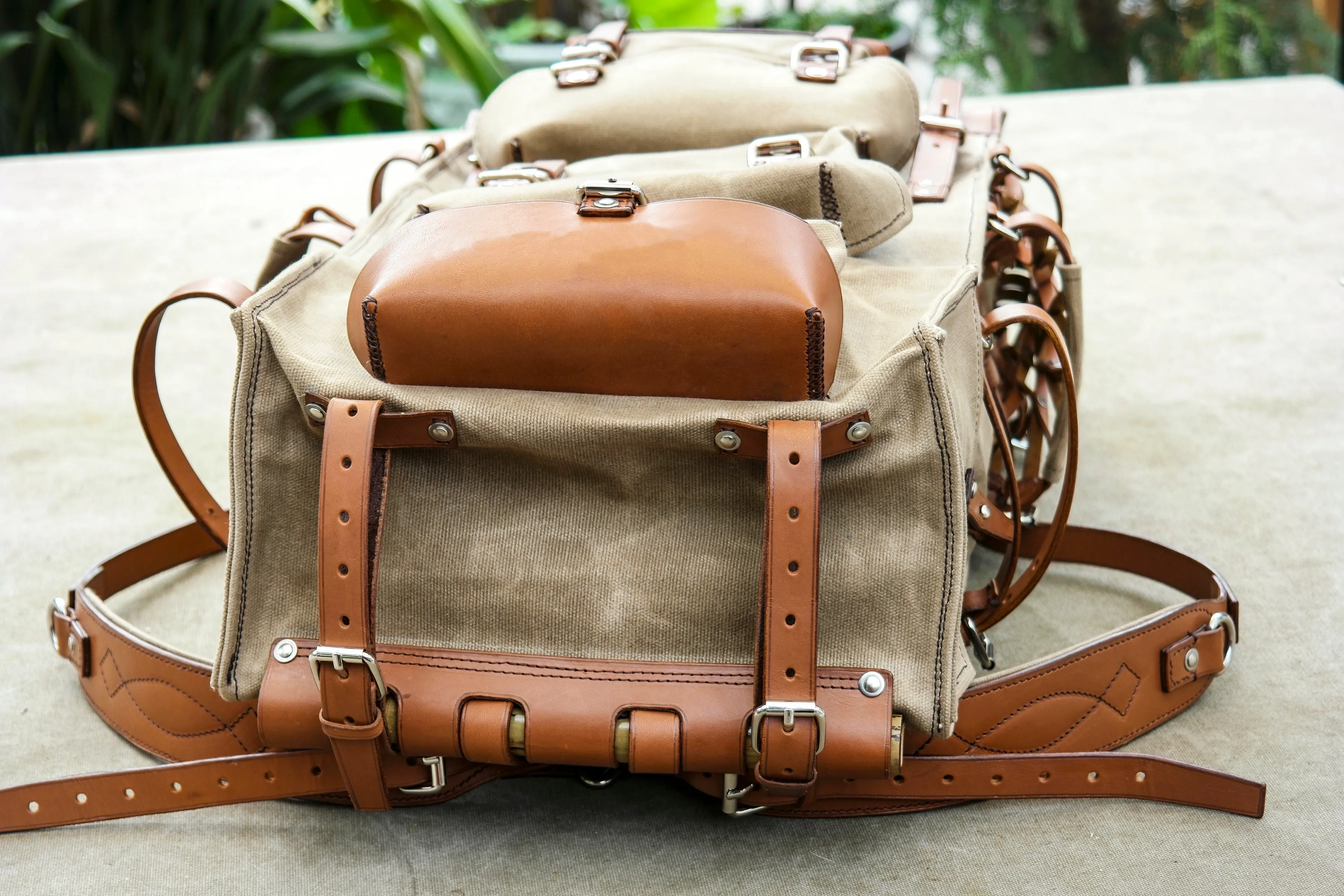 Vintage Oil Wax Canvas Backpack - Vintage Backpacks Waxed Canvas Backpack  Travel, Camping, Hiking