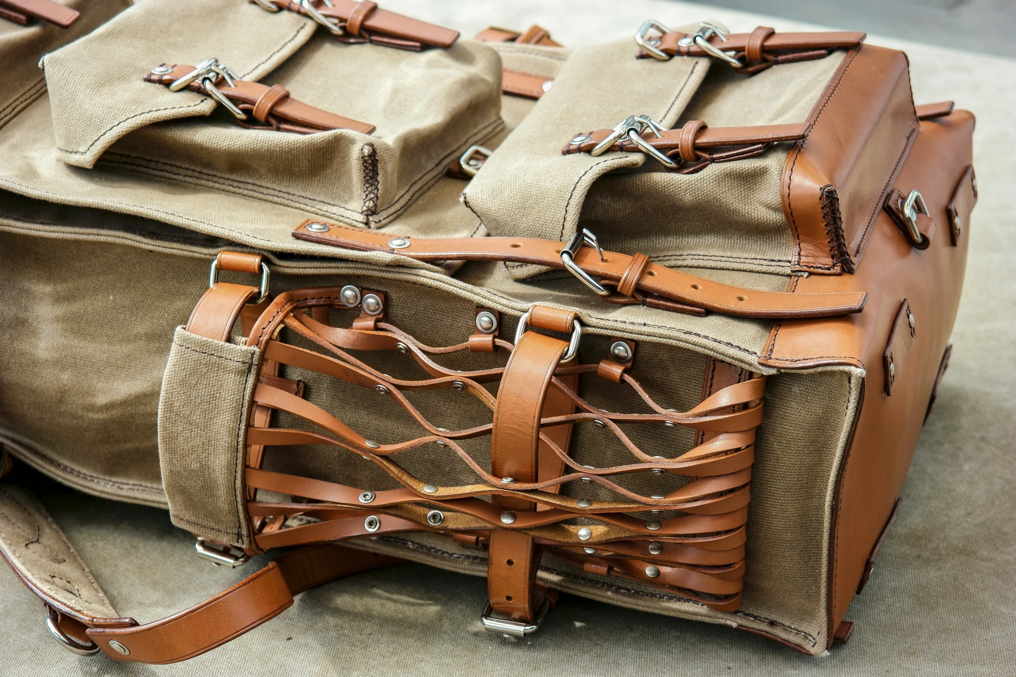 Vintage Oil Wax Canvas Backpack - Vintage Backpacks Waxed Canvas Backpack  Travel, Camping, Hiking