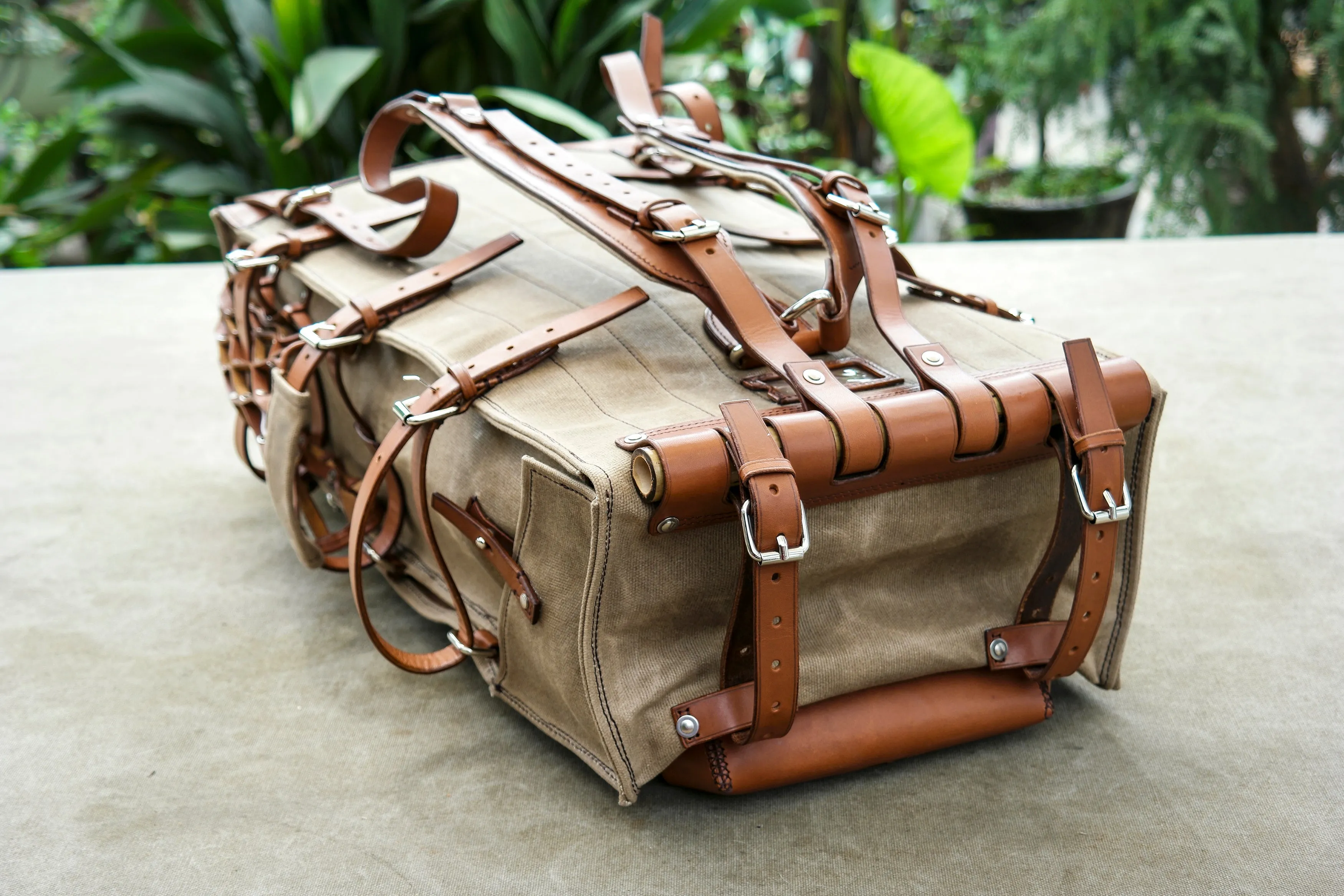 Vintage Oil Wax Canvas Backpack - Vintage Backpacks Waxed Canvas Backpack  Travel, Camping, Hiking