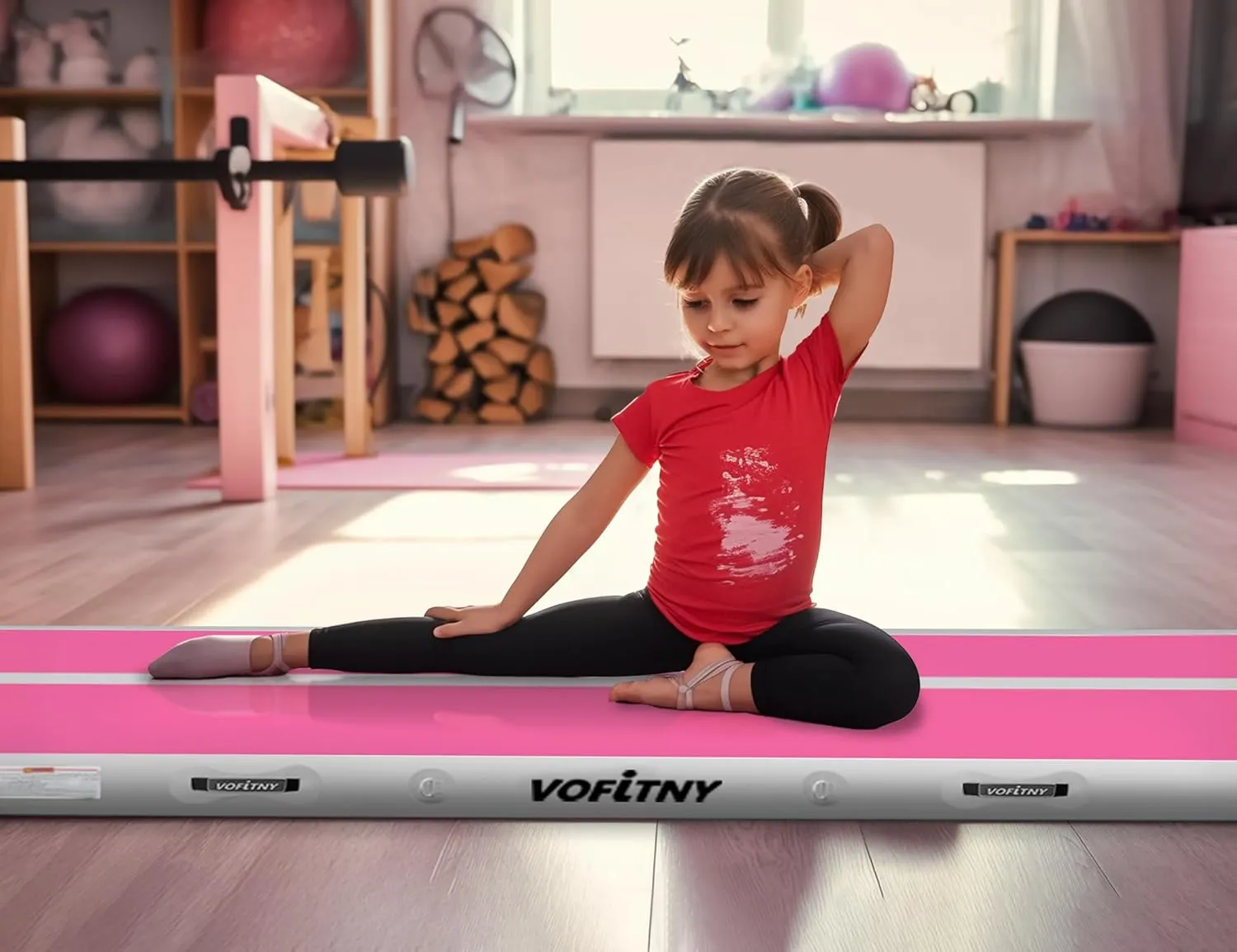 VOFiTNY All Purpose Gymnastics Mat 6.6/10/13/16/20 ft Sturdy Inflatable Tumble Track for Home/Gym