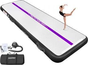VOFiTNY All Purpose Gymnastics Mat 6.6/10/13/16/20 ft Sturdy Inflatable Tumble Track for Home/Gym