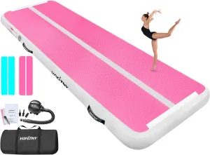 VOFiTNY All Purpose Gymnastics Mat 6.6/10/13/16/20 ft Sturdy Inflatable Tumble Track for Home/Gym