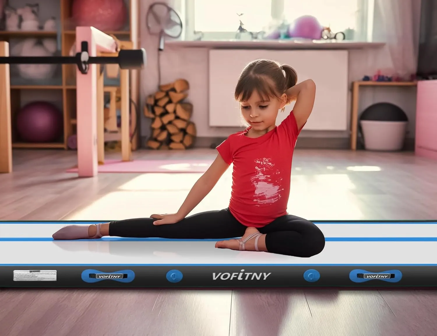 VOFiTNY All Purpose Gymnastics Mat 6.6/10/13/16/20 ft Sturdy Inflatable Tumble Track for Home/Gym
