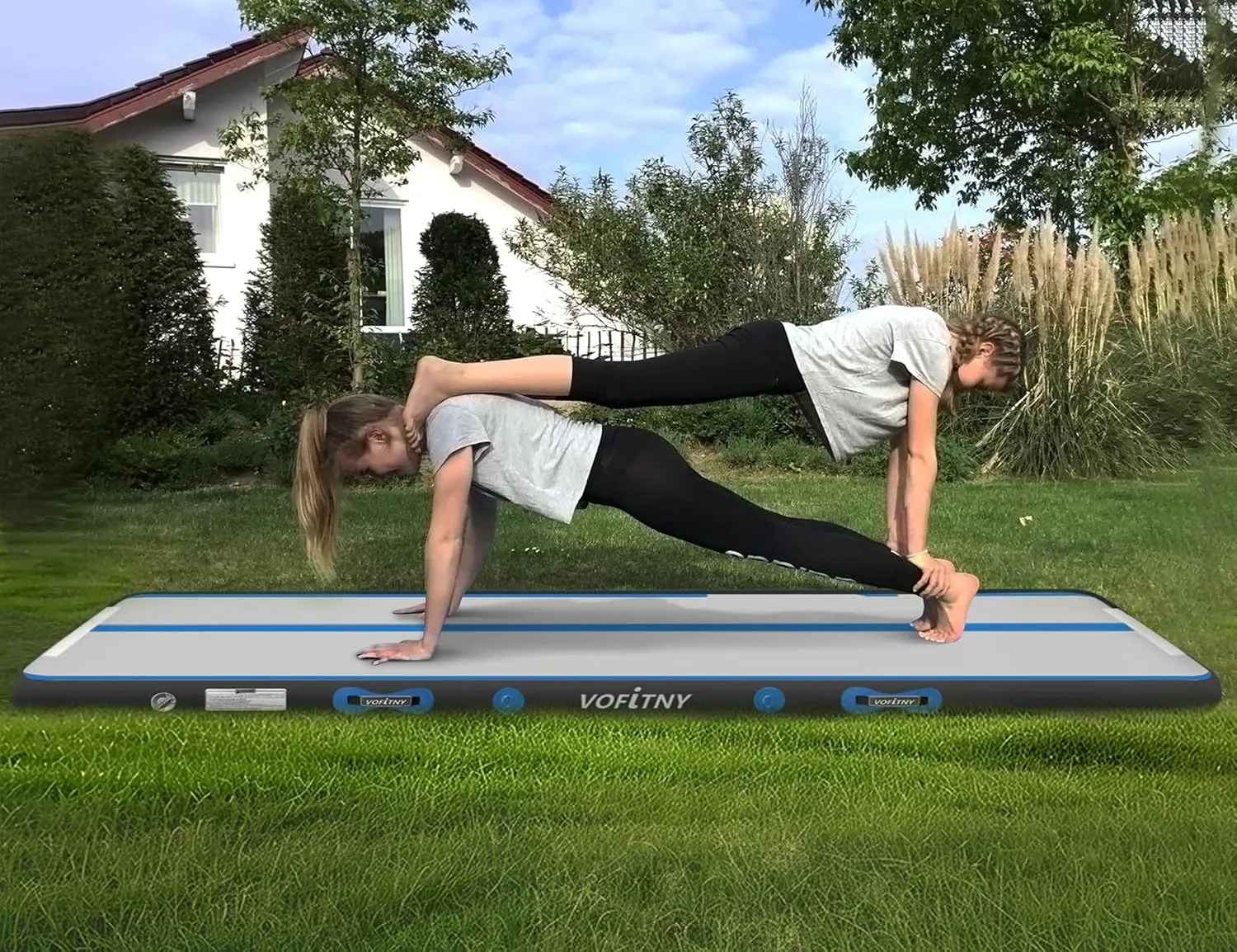 VOFiTNY All Purpose Gymnastics Mat 6.6/10/13/16/20 ft Sturdy Inflatable Tumble Track for Home/Gym