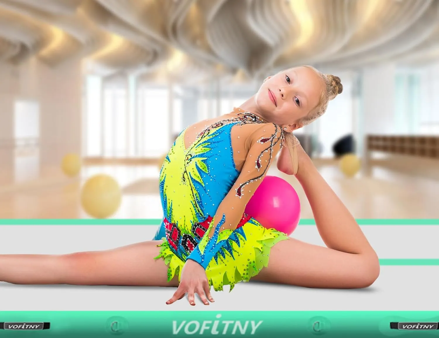 VOFiTNY All Purpose Gymnastics Mat 6.6/10/13/16/20 ft Sturdy Inflatable Tumble Track for Home/Gym