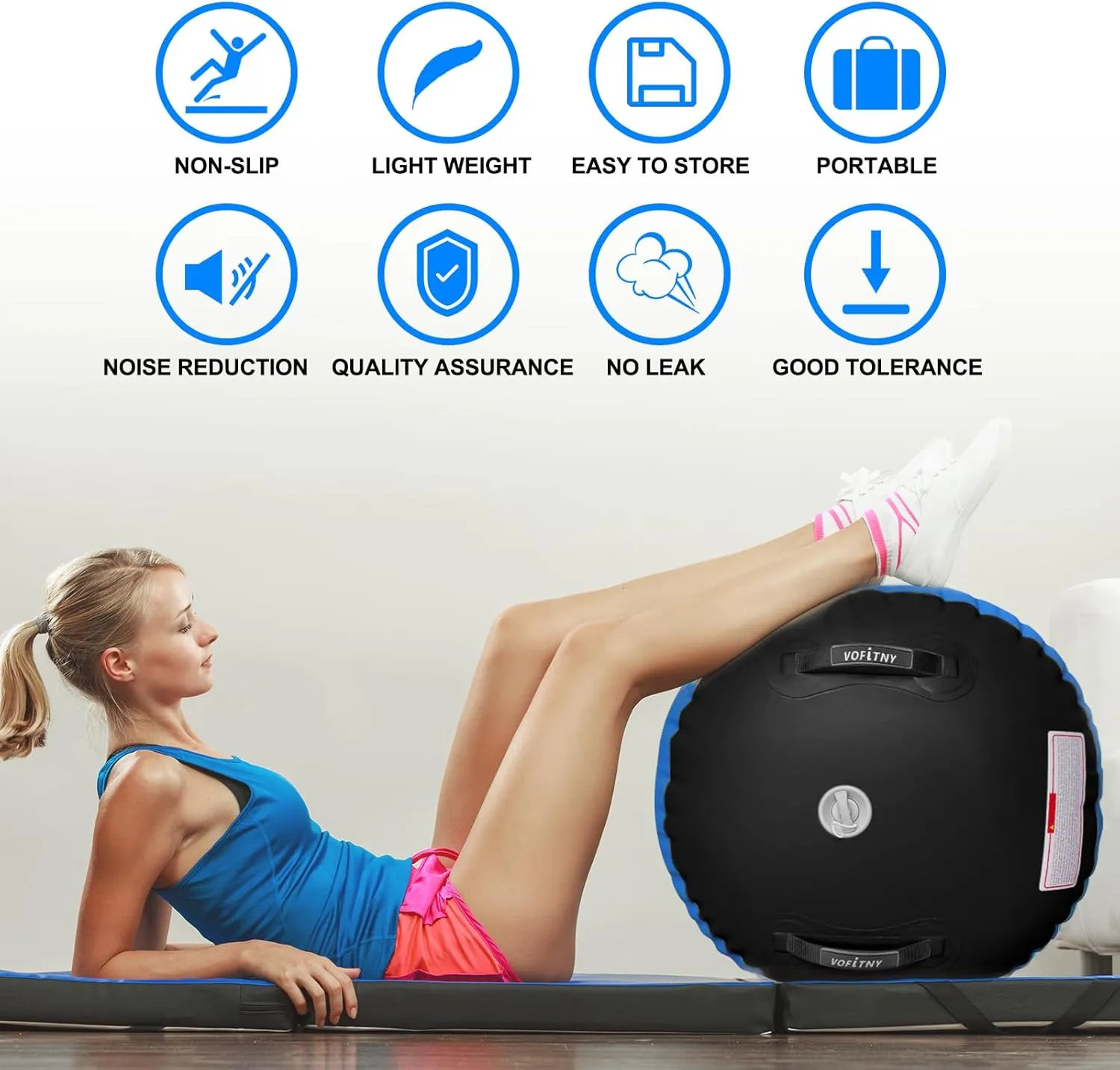 VOFiTNY Gymnastics Air Barrel Air Roller, Tumbling Trainer Octagon Mat Roller Back-bend for Home/Gym, Do Not Include Pump