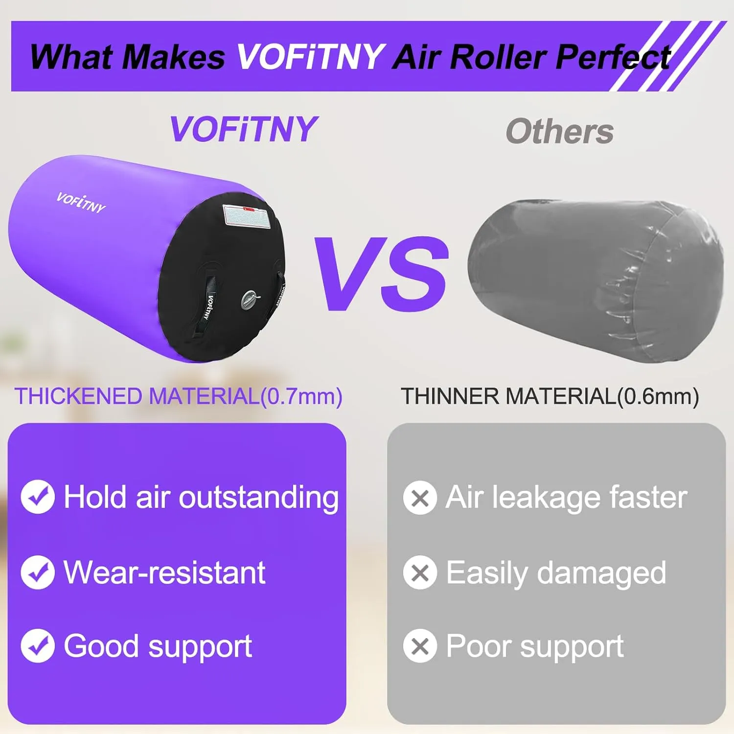 VOFiTNY Inflatable Gymnastics Air mat Tumbling Track with Air Barrel Octagon Mat with Pump for Home/Gym