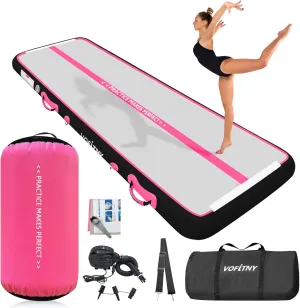 VOFiTNY Inflatable Gymnastics Mat with Tumbling Barrel, Tumble Track Mats for Gymnastics, 3.3'L x 2'D Air Roller Gymnastics Barrel Tumbling Track for Home&Gym, with 600W Electric Air Pump