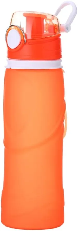 Water Jug Collapsible Water Bottle Silicone Foldable Water Bottles Portable 750 Ml/ 24.8 Oz for Travel Hiking Cycling Sports Camping Sport Bottle (Color : Orange)