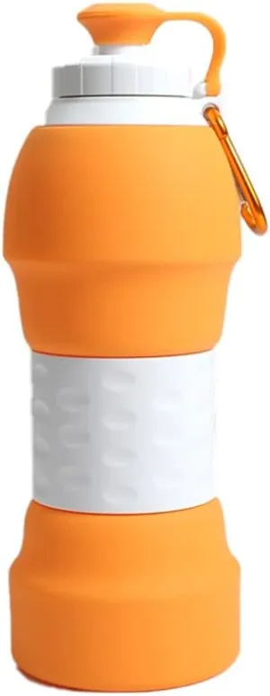 Water Jug Sports Bottle Collapsible Water Bottles Lightweight Foldable Silicone Sports Bottle for Travel Hiking Sports Camping Sport Bottle (Color : Orange)