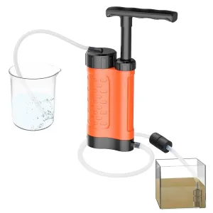 Water Purifier Survival - Backpacking Water Filter, Portable Water Filter | Lightweight Water Purification System Survival, Lightweight Hand-Pump Water Filter for Backpacking Hiking and Camping