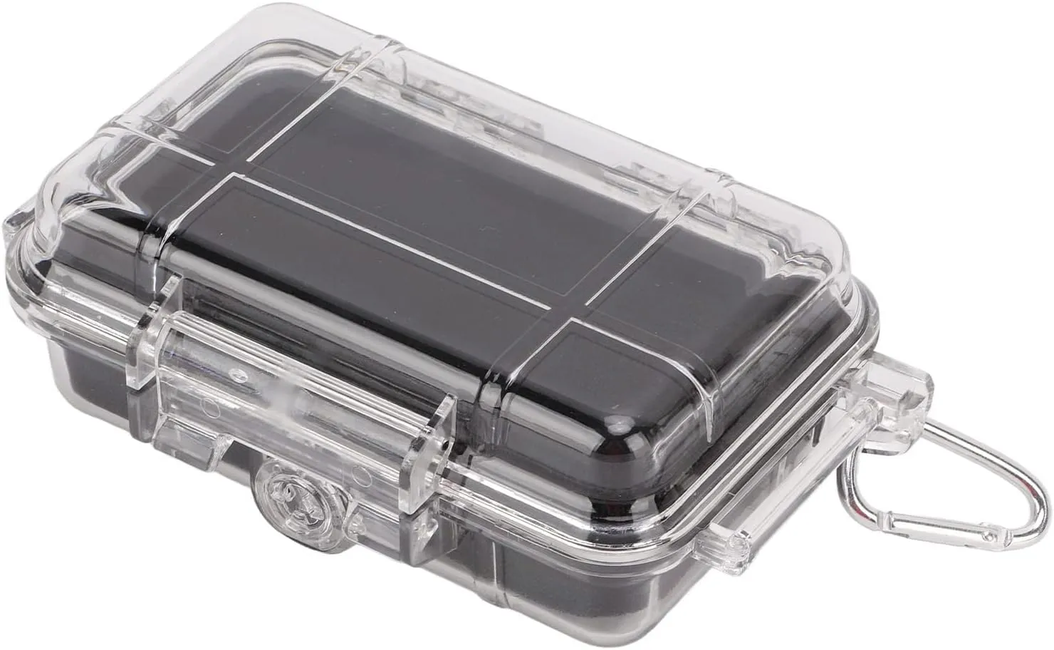 Waterproof Survival Storage Box Plastic Shockproof Box with Shock Absorption Liner Transparent Outdoor Dry Airtight Case for Camping Hiking