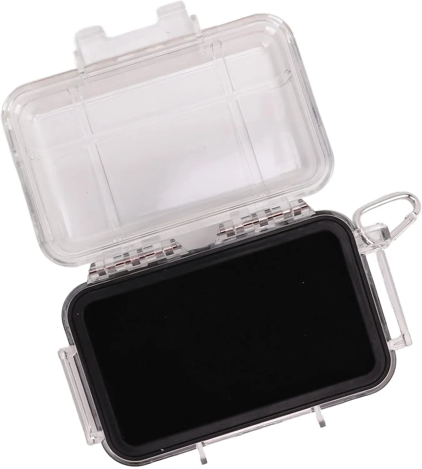 Waterproof Survival Storage Box Plastic Shockproof Box with Shock Absorption Liner Transparent Outdoor Dry Airtight Case for Camping Hiking