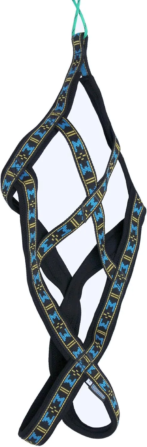 Weight Pulling Sledding Dog Harness X-Back Style Black/Blue EXLarge, 27.5" Neck Circumference