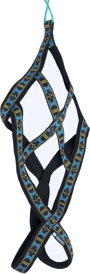 Weight Pulling Sledding Dog Harness X-Back Style Black/Blue EXLarge, 27.5" Neck Circumference