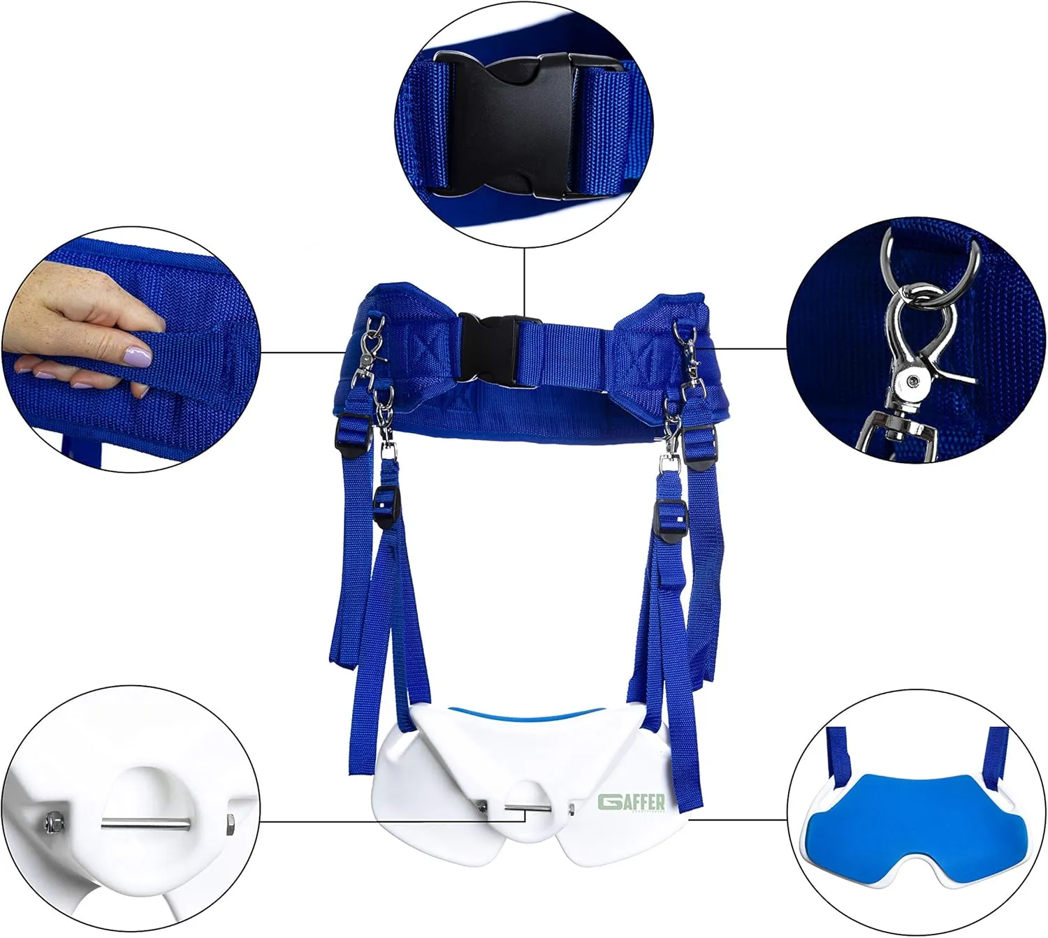 Wide Body Fishing Belt Waist Rod Holder - ABS Gimbals with Stainless Steel Locking Pin, EVA Foam Padding