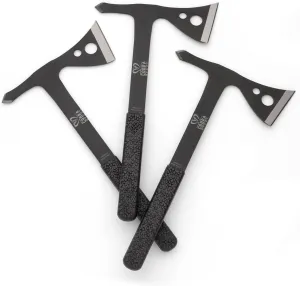 Windlass Cobra Steel Tactical Throwing Axe Set - Lightweight with Sharpened Back Spike, Rubber Handle, and Fabric Belt Sheath