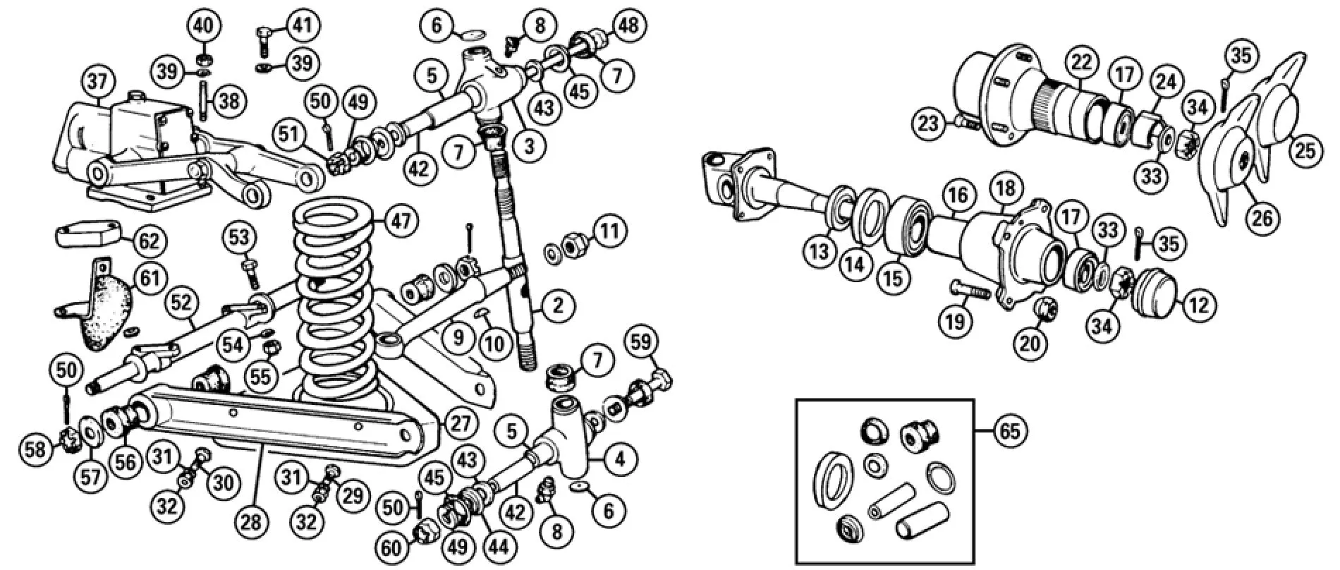 WISHBONE PIVOT: MGA, MGB, MGC, MG TC TD TF