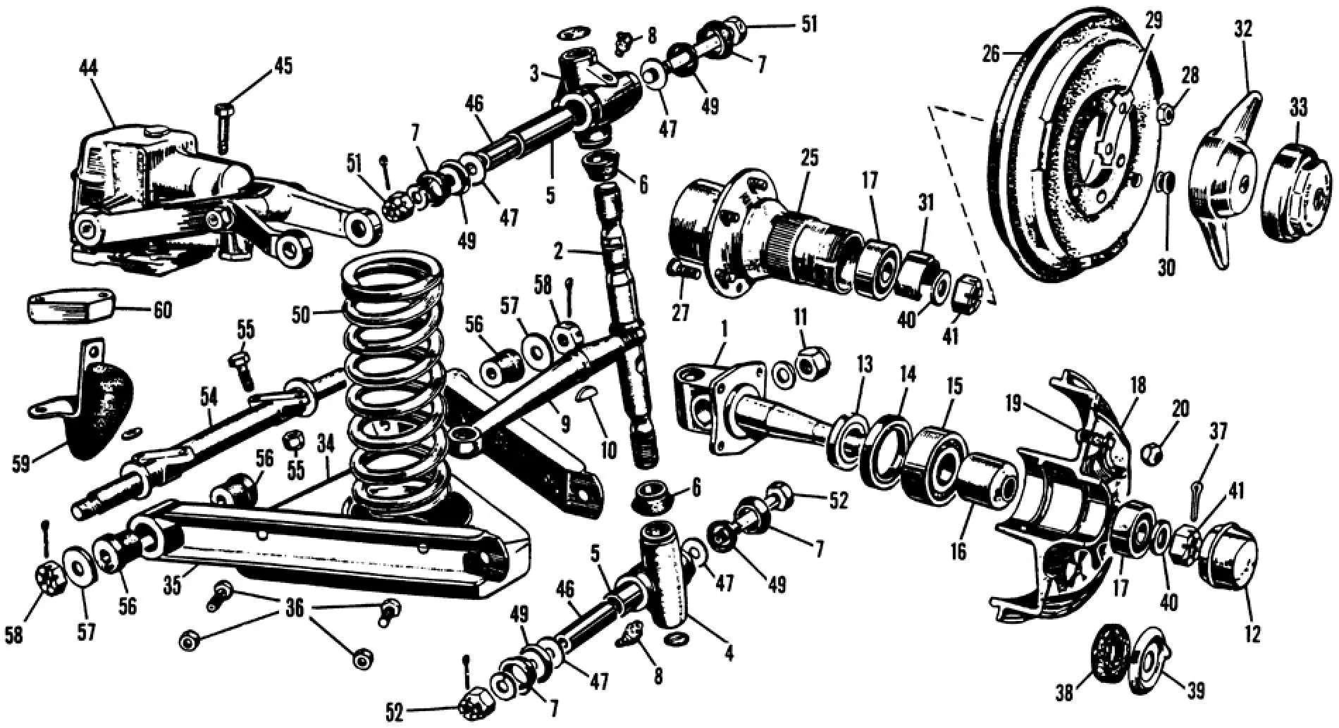 WISHBONE PIVOT: MGA, MGB, MGC, MG TC TD TF