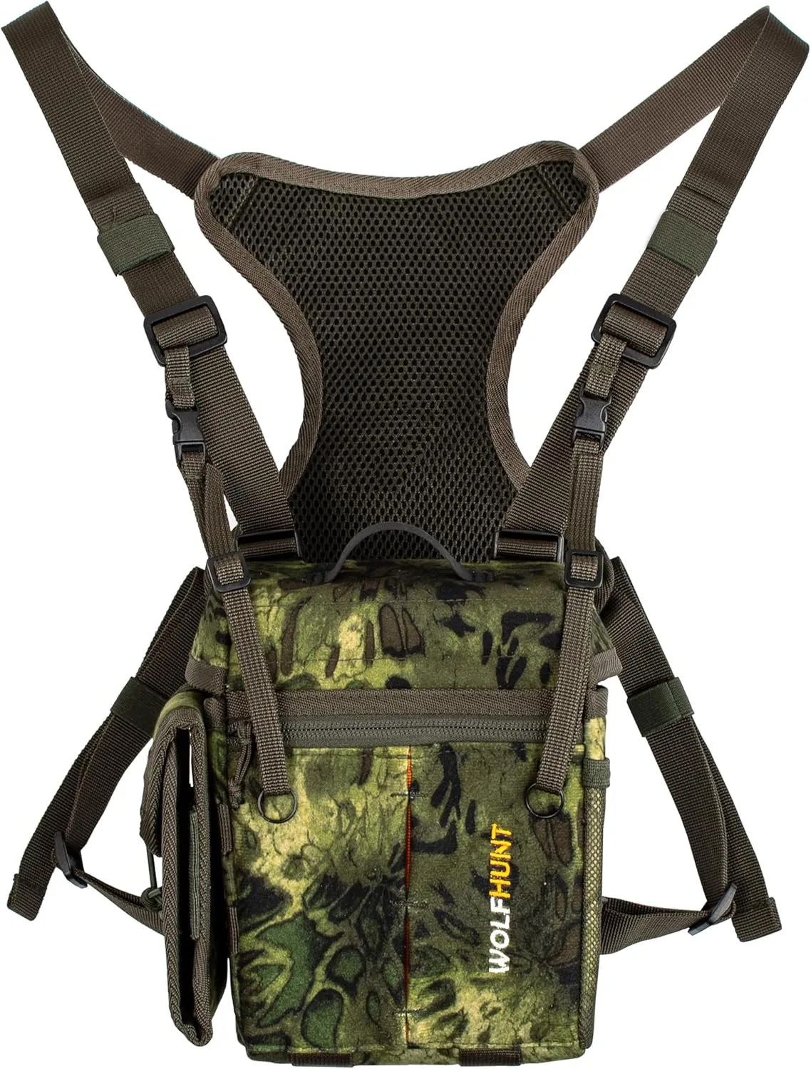 WOLFHUNT Binocular Harness Chest Pack with Rangefinder Pouch Detachable, Hunting Chest Pack Magnetic Opening, Bino Harness Bag Adjustable Strap for Hunting, Hiking, Field Observation