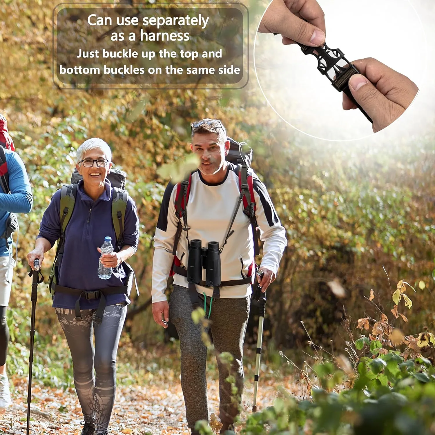 WOLFHUNT Binocular Harness Chest Pack with Rangefinder Pouch Detachable, Hunting Chest Pack Magnetic Opening, Bino Harness Bag Adjustable Strap for Hunting, Hiking, Field Observation