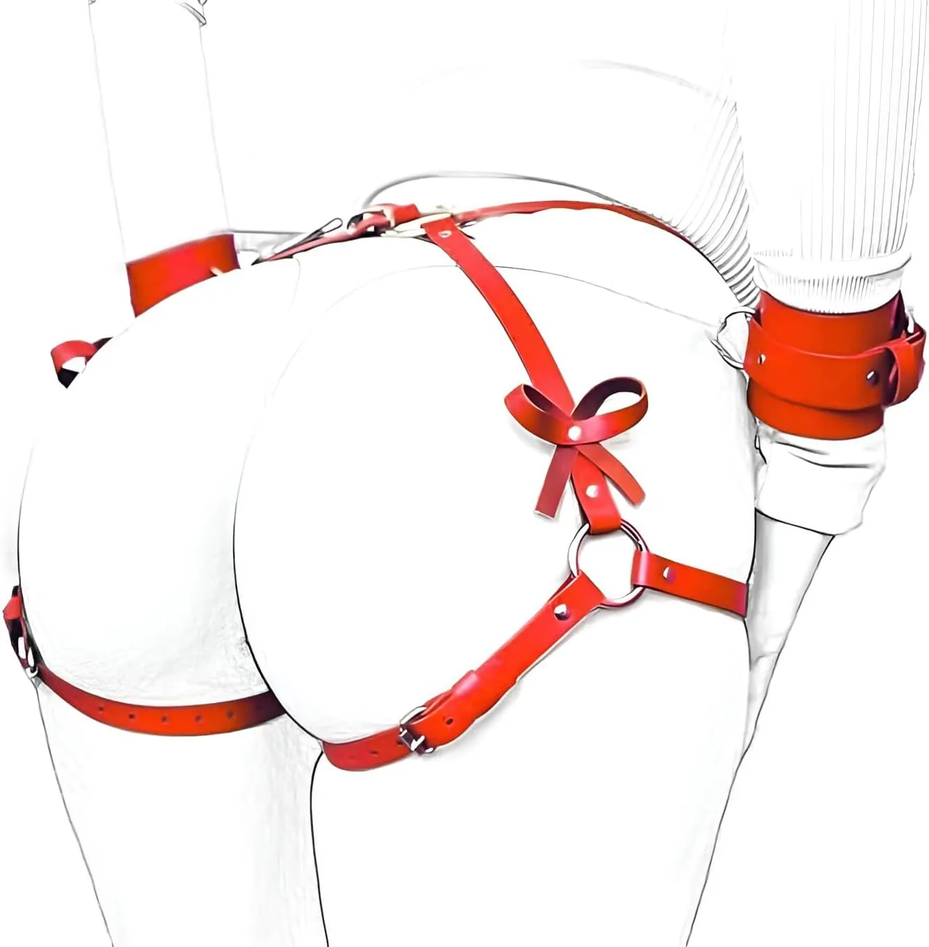 Women's Punk Leather Harness Waist Leg Cage Beds Tableware Gothic Garter Belt Ladies Bondage Harness Sexy Waist Rings