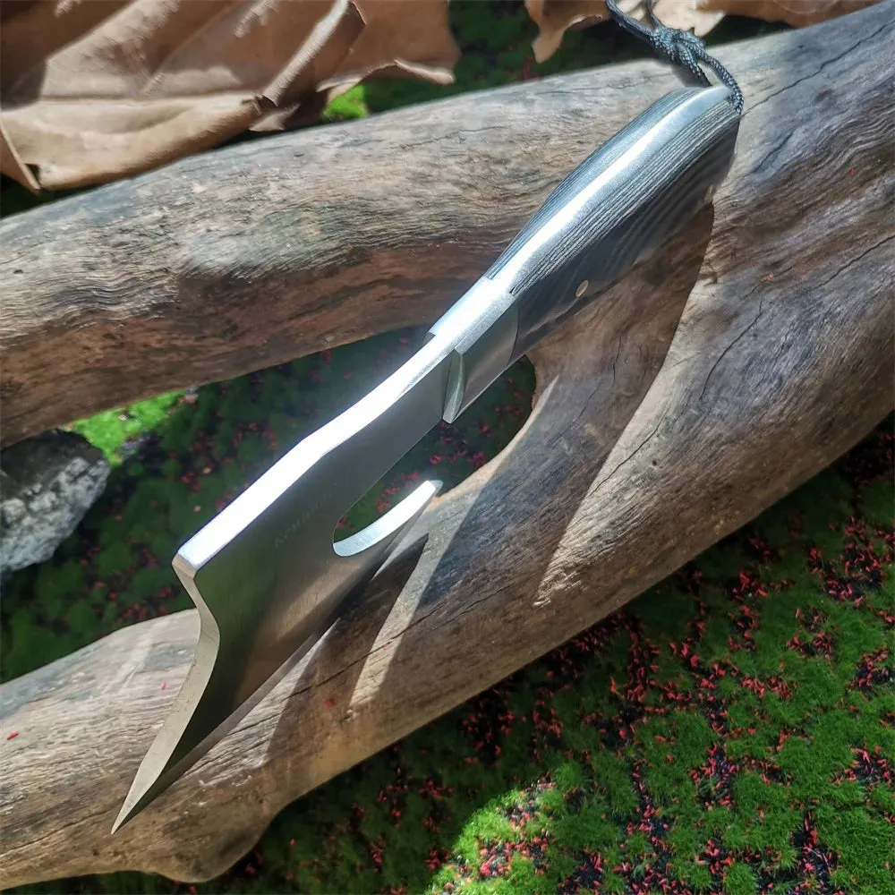 Wooden Handle Survival Axe, Stainless Steel Blade