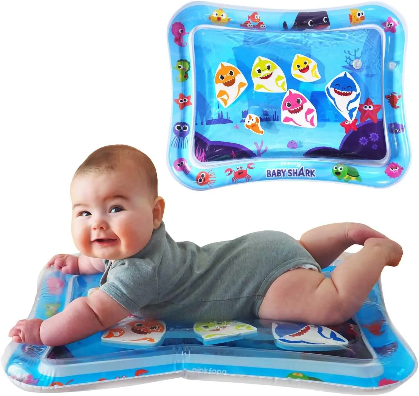WowWee Baby Shark Tummy Time Water Filled Play Mat – Infant Toys to Help Learn How to Crawl – Baby Shark Official