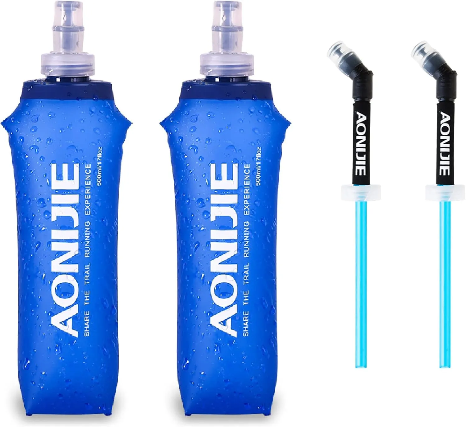 YAPJEB Soft Flask Collapsible Water Bottles, TPU Soft Water Bottle Folding Flask for Hydration Pack, BPA Free Folding Water Bottle Ideal for Cycling