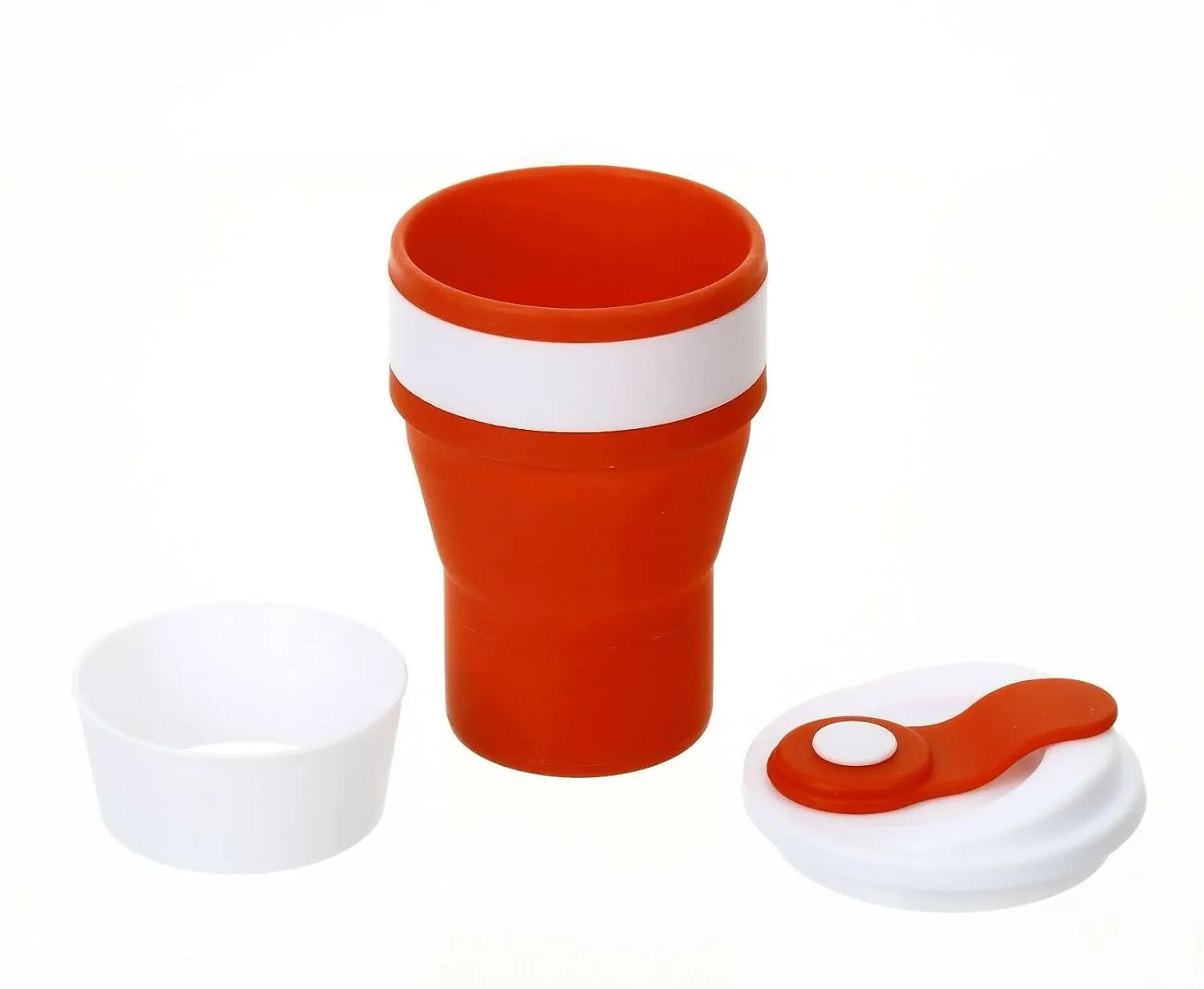 YBM Home Silicone Collapsible Travel Cup with Lid - Unbreakable Silicone Folding Cup Drinkware for Camping and Travel, 12162vc-3