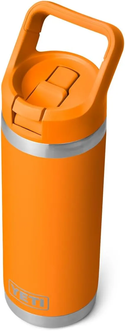 Yeti Rambler 18 oz Bottle, Vacuum Insulated, Stainless Steel with Straw Cap, King Crab